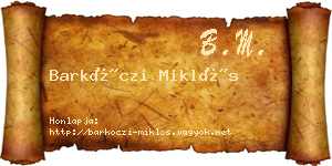 Barkóczi Miklós névjegykártya
